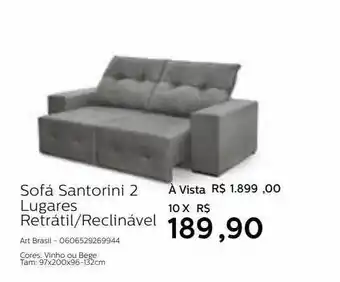 Grupo Formosa Sofá Santorini 2 Lugares Retátil-reclinável oferta
