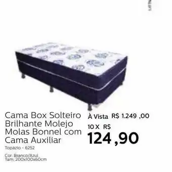 Cama Box Solteiro Brilhante Molejo Cama Auxiliar