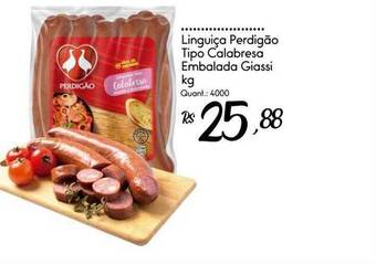 Giassi Supermercados Linguiça Perdigão Tipo Calabresa Embalada Giassi Kg oferta