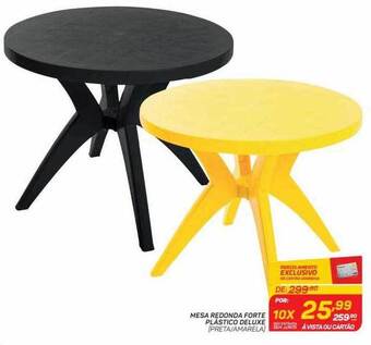 Mesa Redonda Forte Plástico Deluxe