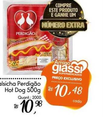 Giassi Supermercados Salsicha Perdigão Hot Dog oferta