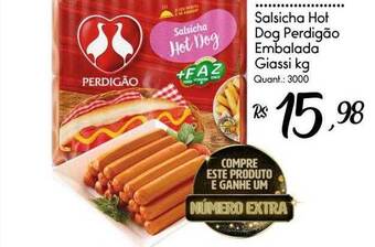 Giassi Supermercados Salsicha Hot Dog Perdigão Embalada Giassi Kg oferta