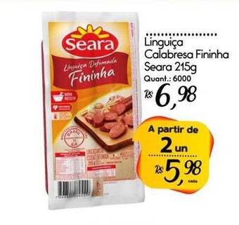 Giassi Supermercados Linguiça Calabresa Fininha Seara oferta