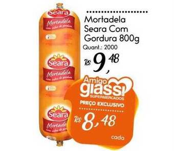 Giassi Supermercados Mortadela Seara Com Gordura oferta
