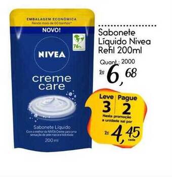 Giassi Supermercados Sabonete Liquido Nivea Refil Leve 3 Pague 2 oferta