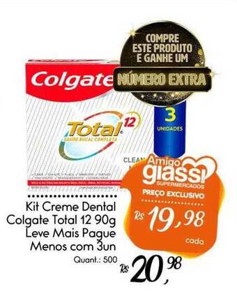 Giassi Supermercados Kit Creme Dental Colgate Total 12 oferta