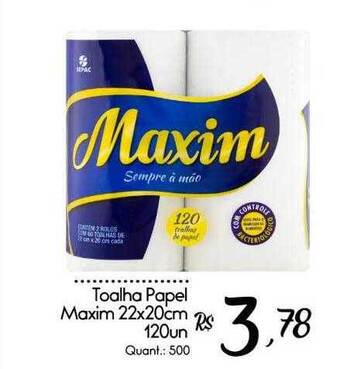 Giassi Supermercados Toalha Papel Maxim 22x20cm oferta