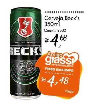 Giassi Supermercados Cerveja Beck's oferta