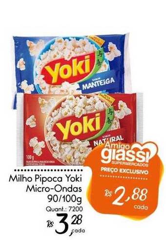 Giassi Supermercados Milho Pipoca Yoki Micro-ondas oferta