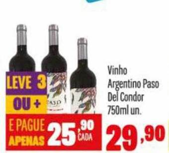 Rede Top Vinho Argentino Paso Del Condor oferta