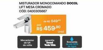 Santa Cruz Acabamentos Misturador Monocomando Docol Lift Mesa Cromado oferta