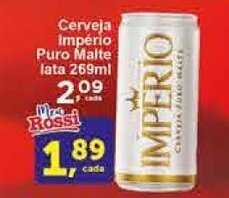 Rossi Supermercado Cerveja Imperio Puro Malte lata 269ml oferta