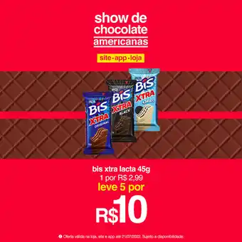 Lojas Americanas Bix Xtra Lacta 45g oferta