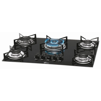 Fogão Cooktop 5 Queimadores Tripla Chama Gás Mesa Vidro 1743/5733 Fischer