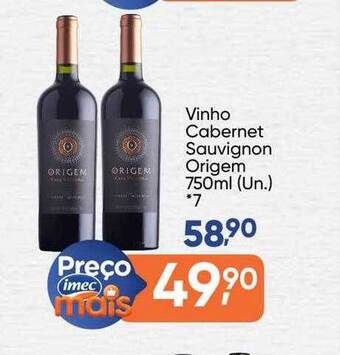 Imec Supermercados Vinho Cabernet Sauvignon Origem oferta