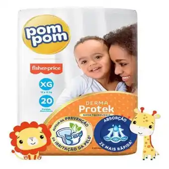 Fralda derma protek tamanho xg pom pom com 20un