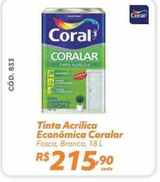Telhanorte Tinta Acrílica Econômica Coralar oferta