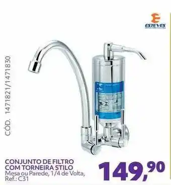Conjunto De Filtro Com Torneira Stilo