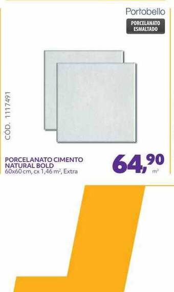 Telhanorte Porcelanato Cimento Natural Bold Portobello oferta