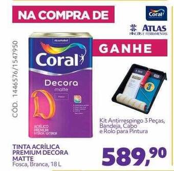 Telhanorte Tinta Acrilica Premium Decora Matte Coral oferta