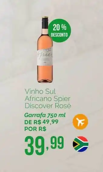 Oba Hortifruti Vinho Sul Africano Spier Discover Rosé 20% Desconto oferta
