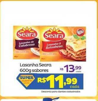 Super Lagoa Lasanha Seara Sabores oferta