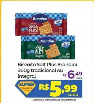 Biscoito Salt Plus Brandini Tradicional Ou Integral