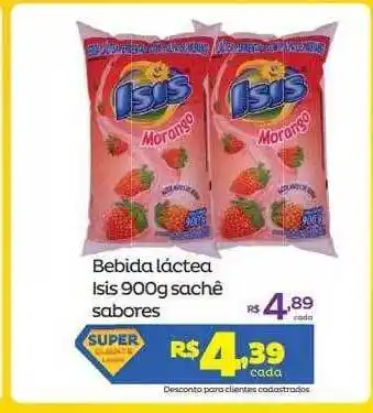 Super Lagoa Bebida Láctea Isis 900g Sachê Sabores oferta