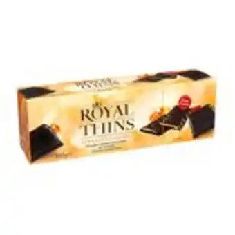 Chocolate amargo com recheio caramelo royal thins sea salt caixa 300g