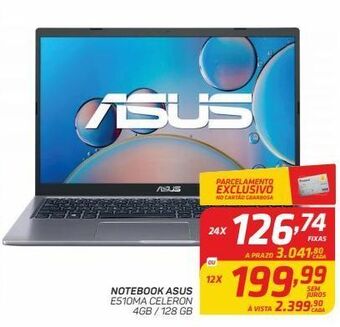 Notebook asus e510ma celeron 4gb / 128 gb