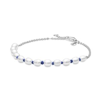 Pandora Bracelete azul e perola cultivada de agua doce oferta