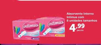 Roldão Absorvente Interno Intimus Com 8 Unidades Tamanhos oferta