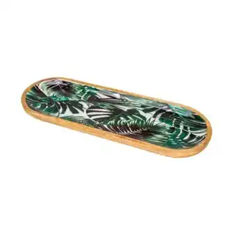Travessa em madeira leafage 51x18x3cm rojemac