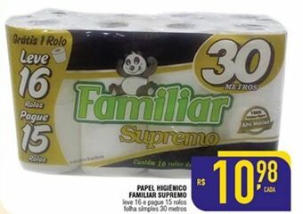 Papel higiênico familiar supremo