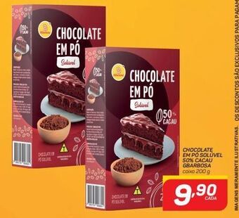 Chocolate em pó solúvel 50% cacau gbarbosa