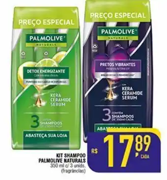 Mercantil Rodrigues Kit shampoo palmolive naturals 350ml 3un oferta