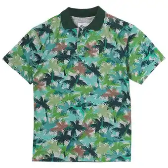 Camiseta juvenil look jeans polo floral verde