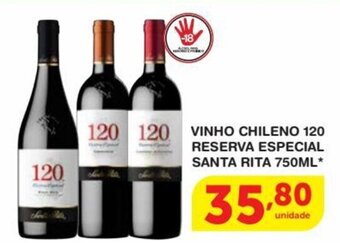 Roldão Vinho Chileno 120 Reserva Especial Santa Rita 750ml oferta