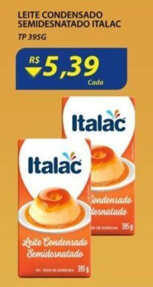 Assaí Atacadista Leite Condensado Semidesnatado Italac 395g oferta