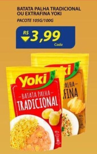 Assaí Atacadista Batata Palha Tradicional ou Extrafina Yoki 105g/100g oferta