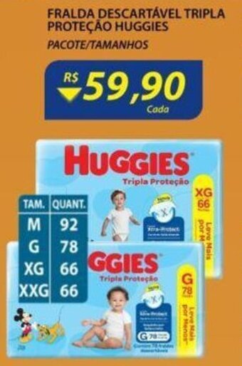 Assaí Atacadista Fralda Descartavel Tripla protecao Huggies oferta