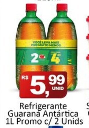 Rede Krill Refrigerante Guarana Antarctica 1L promo c/2 unids. oferta