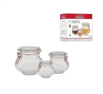 Pão de Açúcar Pote hermetico clip rg 3 peças hauskraft oferta