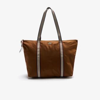 Lacoste Sacola feminina jeanne grande em lona com alças listradas oferta