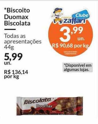 Zaffari Biscoito Duomax Biscolata oferta