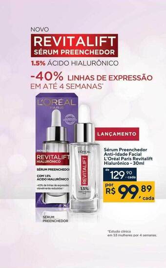 Drogaria Coop Sérum Preenchedor Anti-idade Facial L'oréal Paris Revitalift Hialurônico oferta