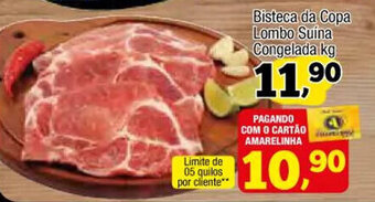Amarelinha supermercados Bisteca da Copa lombo Suina Congelada 1kg oferta