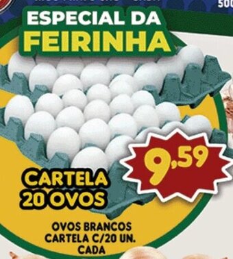 Supermercados Cristal Ovos Brancos Cartela c/20 un- cada oferta