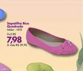 Sapatilha Bico Quadrado Addan 1818