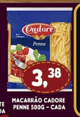 Supermercados Cristal Macarrao Cadore Penne 500g cada oferta